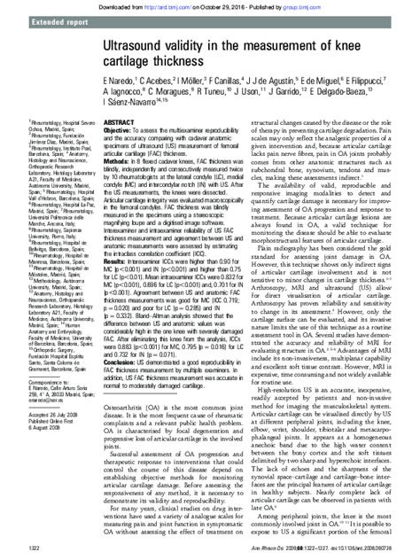 Ultrasound validity in the measurement of knee cartilage 